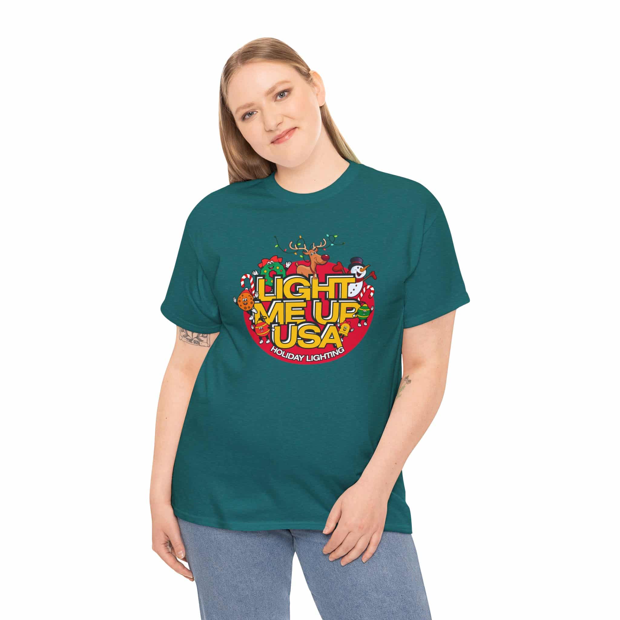 Light Me Up USA Graphic Tee, Unisex Cotton T-Shirt, Holiday Celebration Shirt, Festive Apparel, Gifts for Friends & Family - Image 15