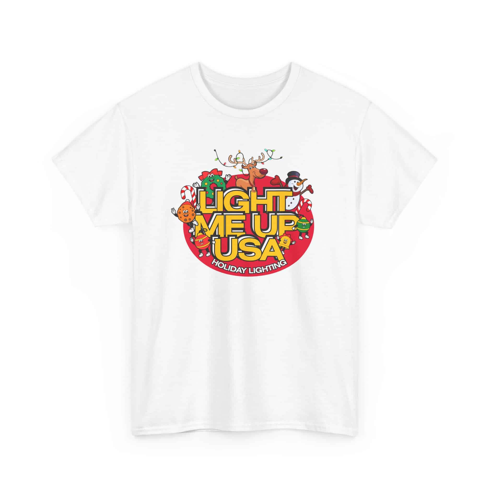 Light Me Up USA Graphic Tee, Unisex Cotton T-Shirt, Holiday Celebration Shirt, Festive Apparel, Gifts for Friends & Family - Image 3