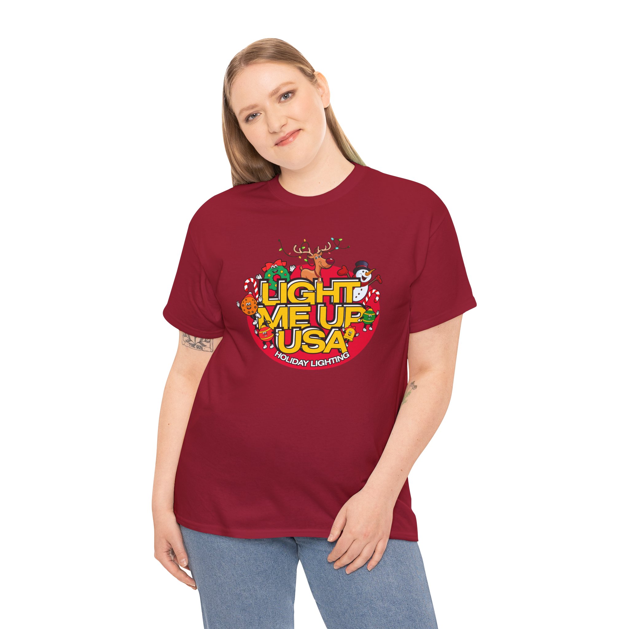 Light Me Up USA Graphic Tee, Unisex Cotton T-Shirt, Holiday Celebration Shirt, Festive Apparel, Gifts for Friends & Family - Image 24