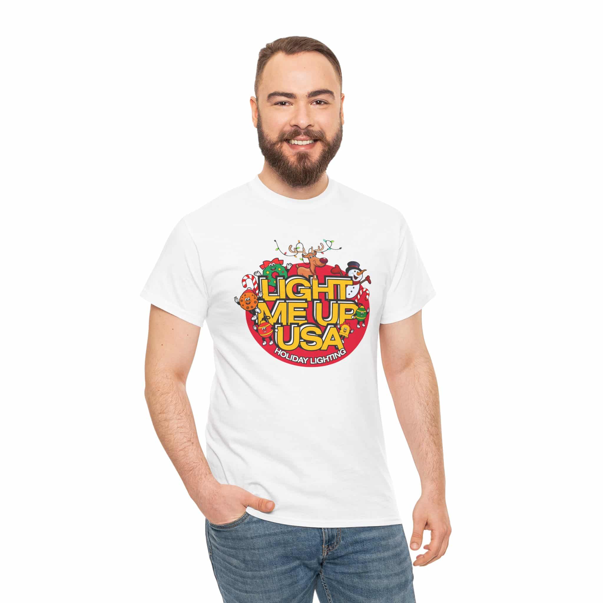Light Me Up USA Graphic Tee, Unisex Cotton T-Shirt, Holiday Celebration Shirt, Festive Apparel, Gifts for Friends & Family - Image 5