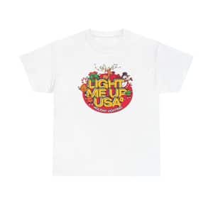 Light Me Up USA Graphic Tee, Unisex Cotton T-Shirt, Holiday Celebration Shirt, Festive Apparel, Gifts for Friends & Family