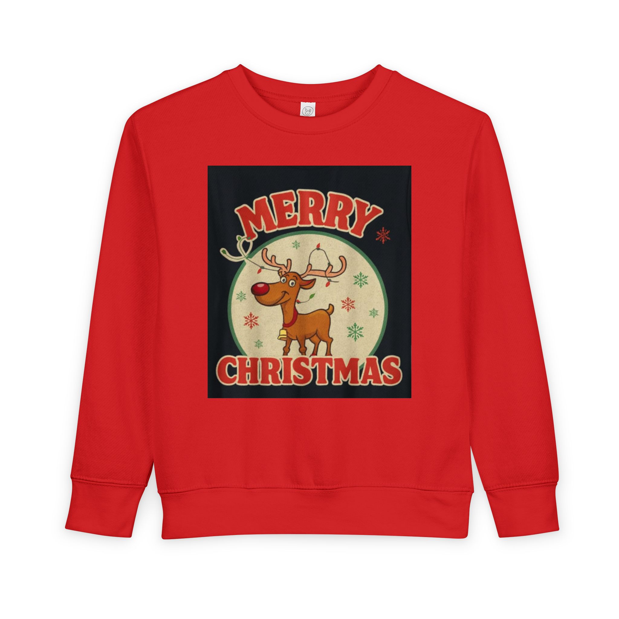 Merry Christmas Toddler Sweatshirt - Cute Reindeer Design - Image 9