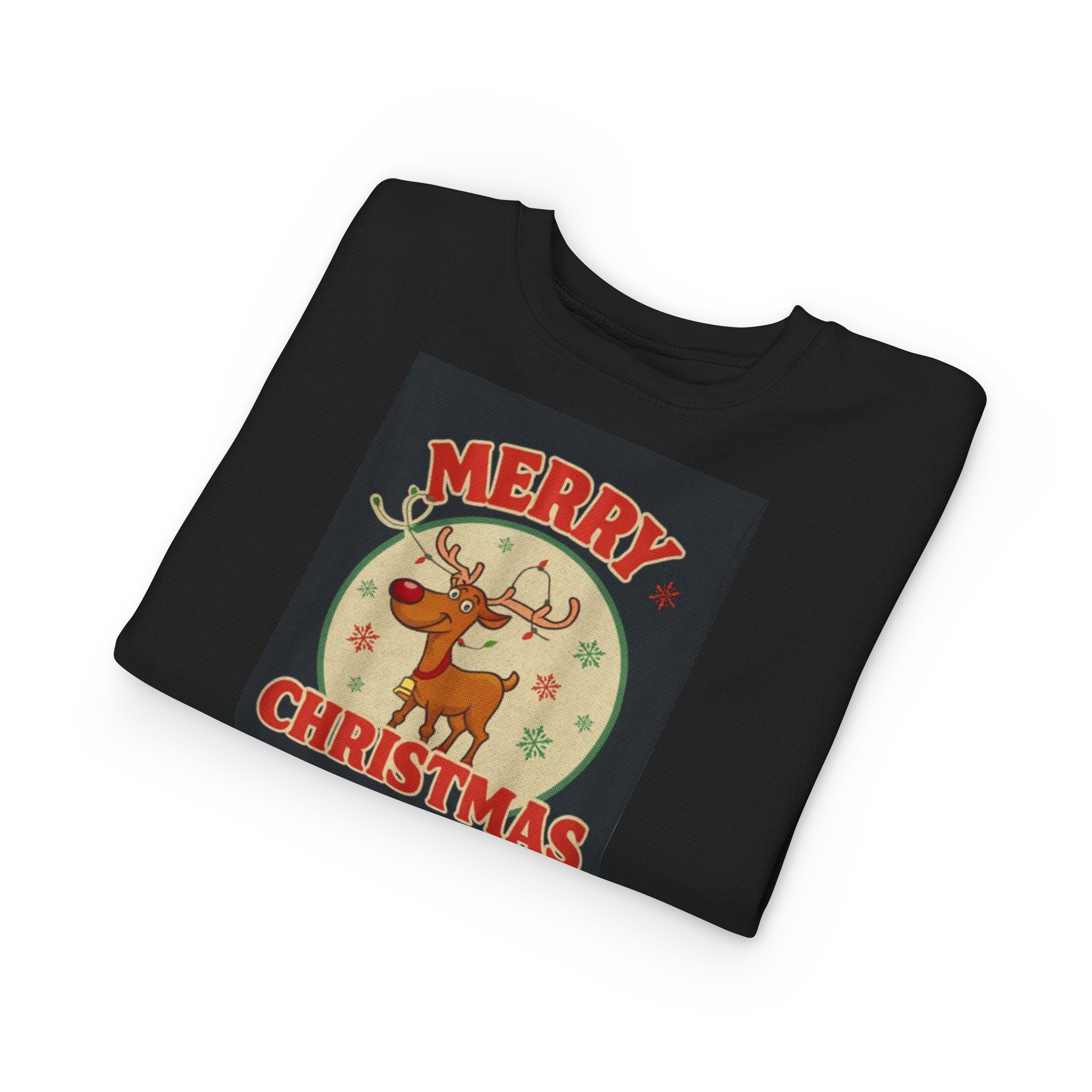 Merry Christmas Toddler Sweatshirt - Cute Reindeer Design - Image 3