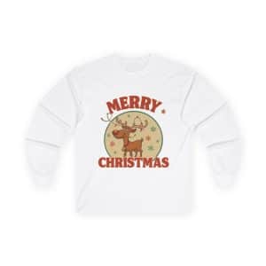 Merry Christmas Reindeer Long Sleeve Tee