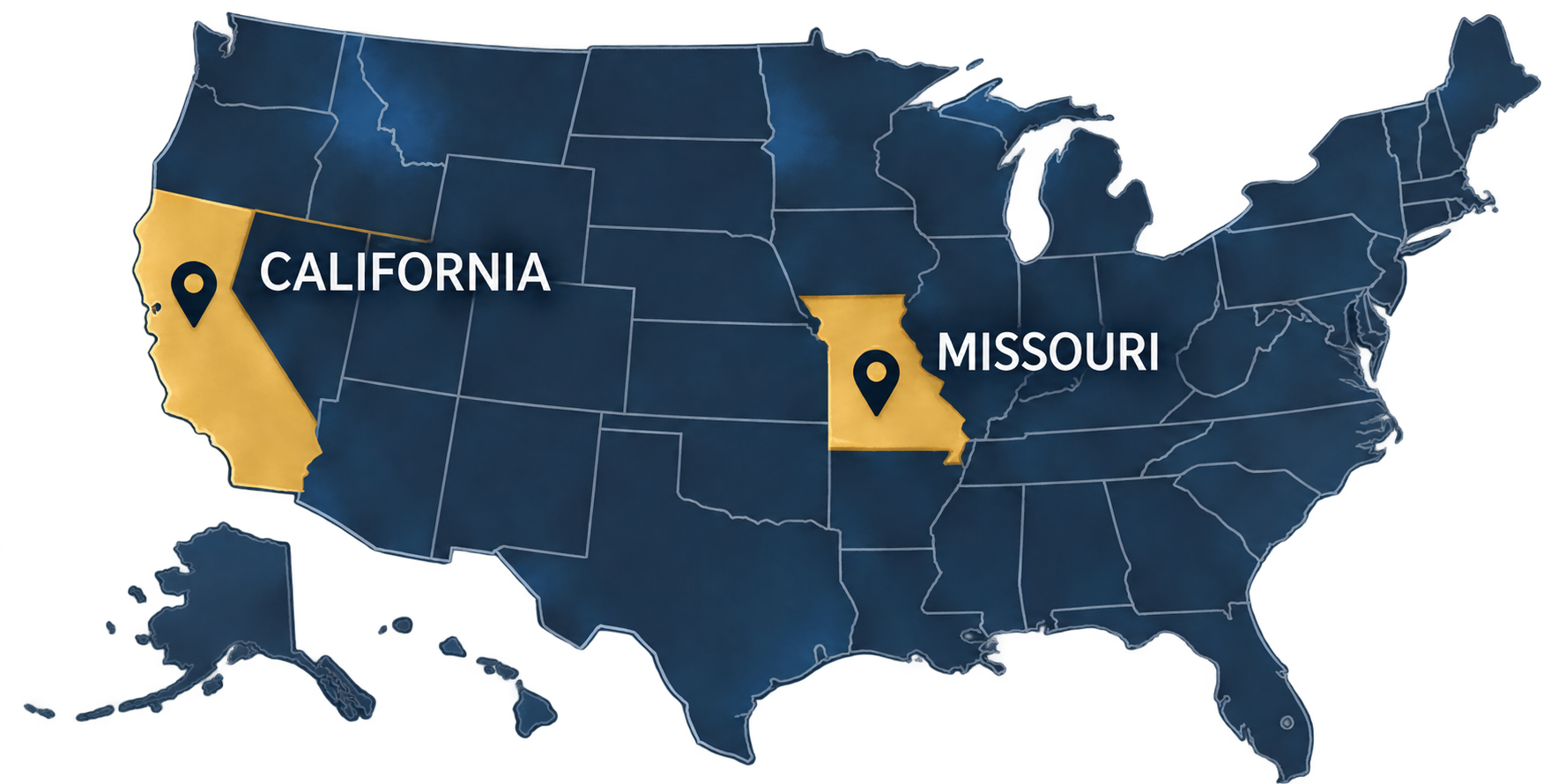 California and Missouri service areas California and Missouri service areas