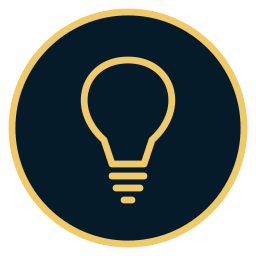 A BRIGHT IDEA circled gold icon